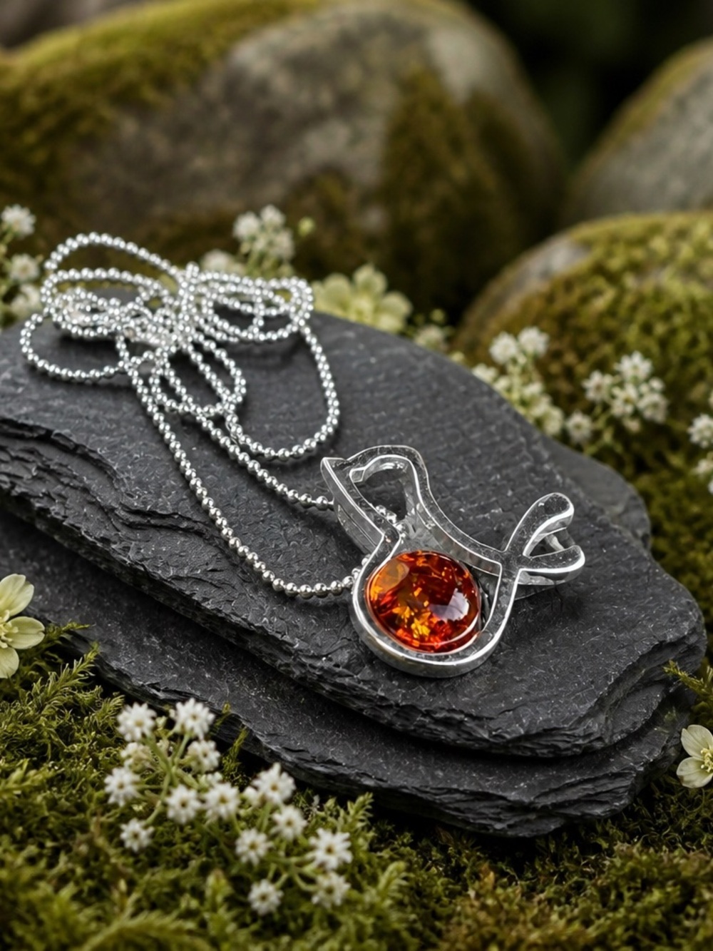 NEW! Baltic Amber “Bird” Necklace